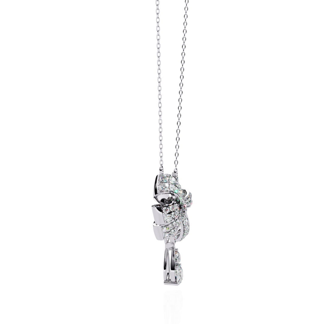 Crystal Bow Pendant (925 Sterling Silver base)