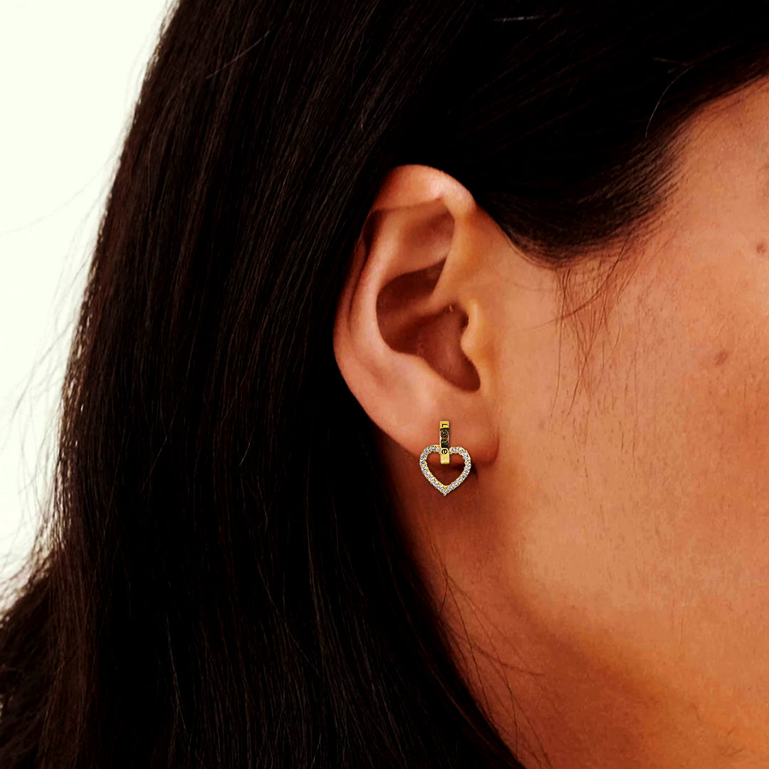 Heart On lock Earrings (925 Sterling Silver base)