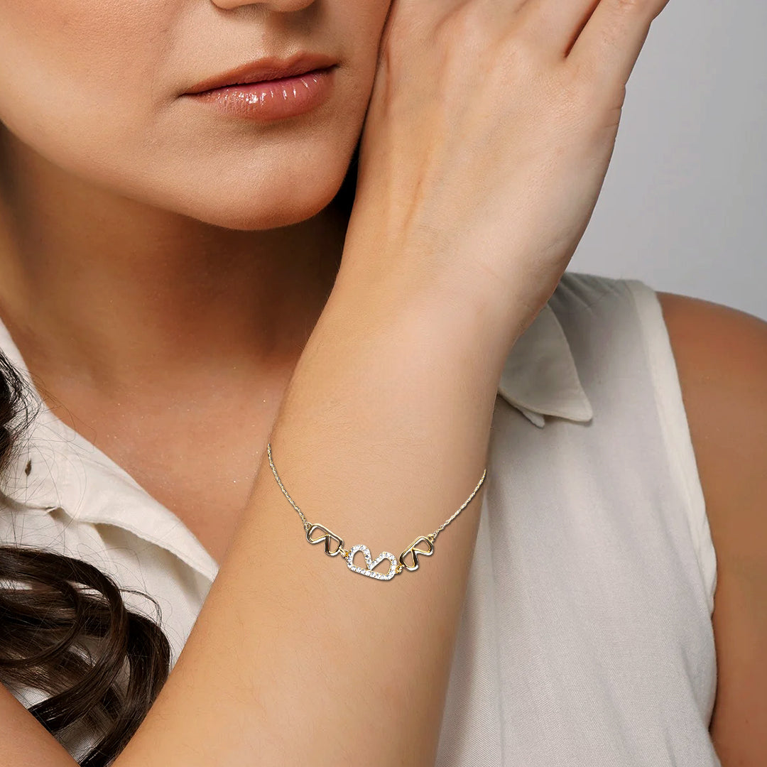 Amoura Trio Bracelet (925 Sterling Silver base)