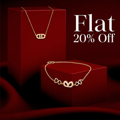 Diora Link pendant & Amoura Trio Bracelet (925 Sterling Silver base)