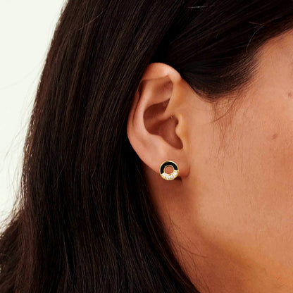 Midnight Halo Earrings (925 Sterling Silver base)