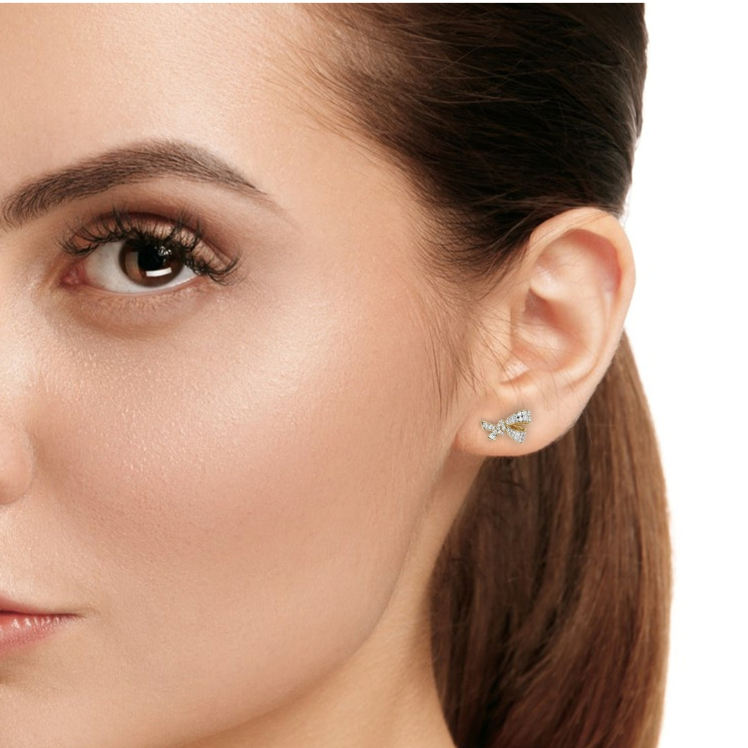 Bow Knot Earring (925 Sterling Silver base)