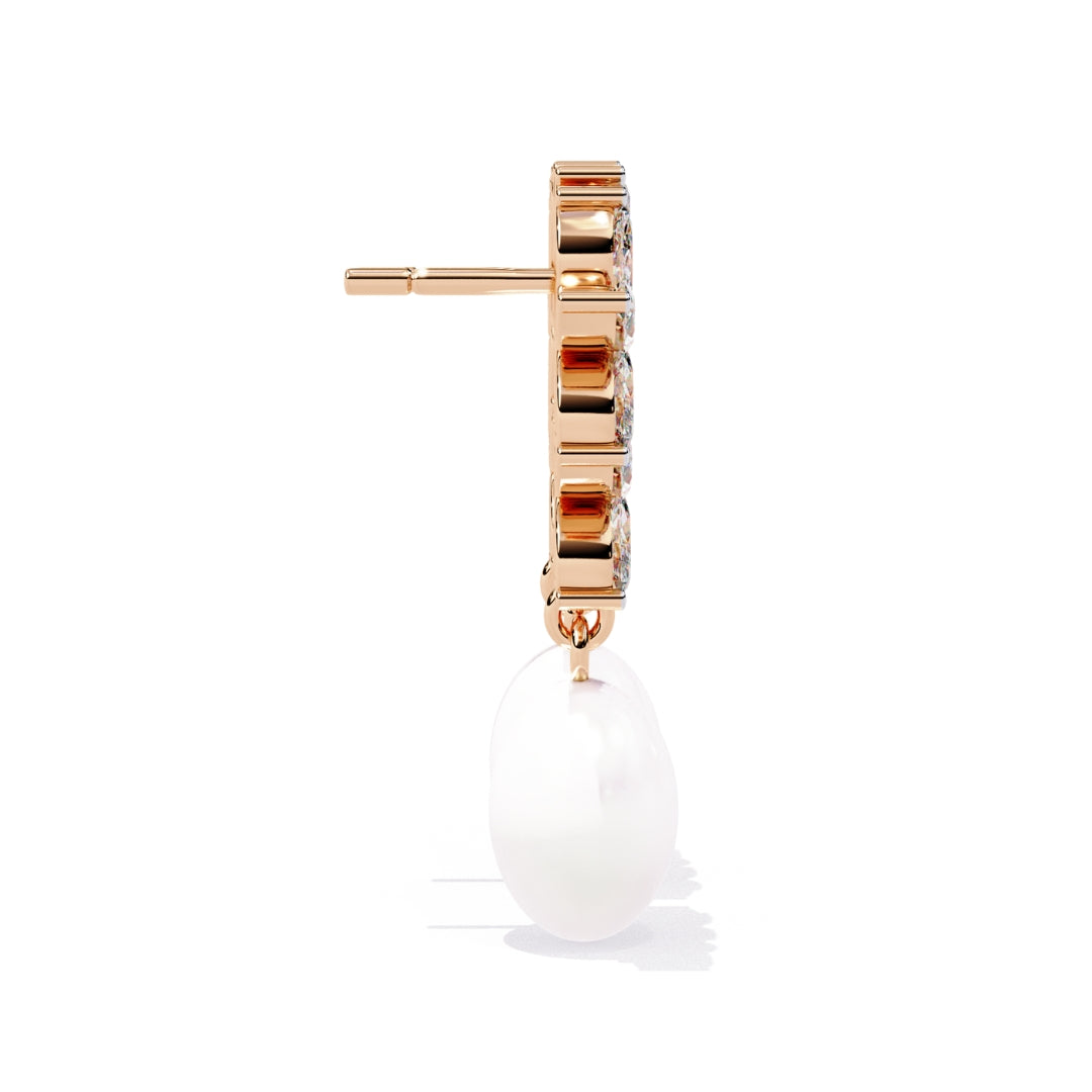 Floral Pearl Drops earrings (925 Sterling Silver base)