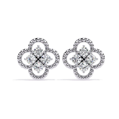 Radiant Clover earring (925 Sterling Silver base)