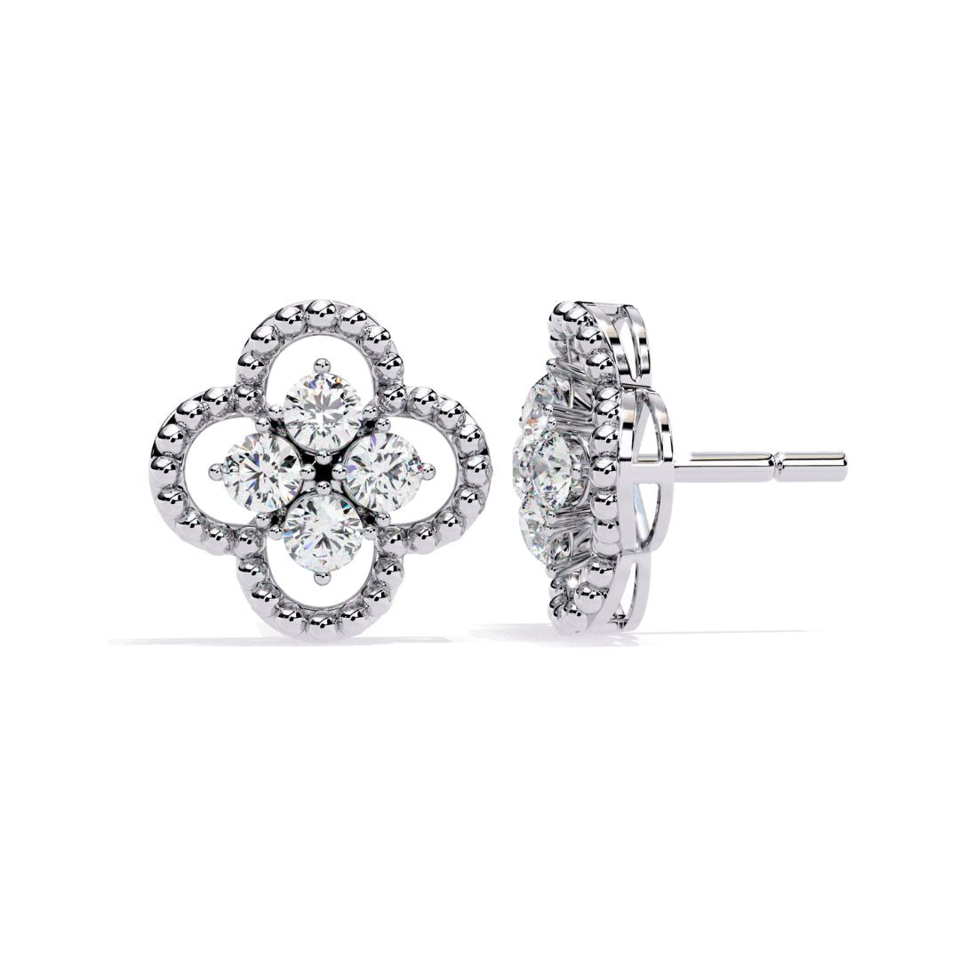 Radiant Clover earring (925 Sterling Silver base)