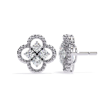 Radiant Clover earring (925 Sterling Silver base)