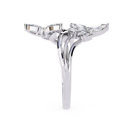 Blossom Twirl Ring (925 Sterling Silver base)