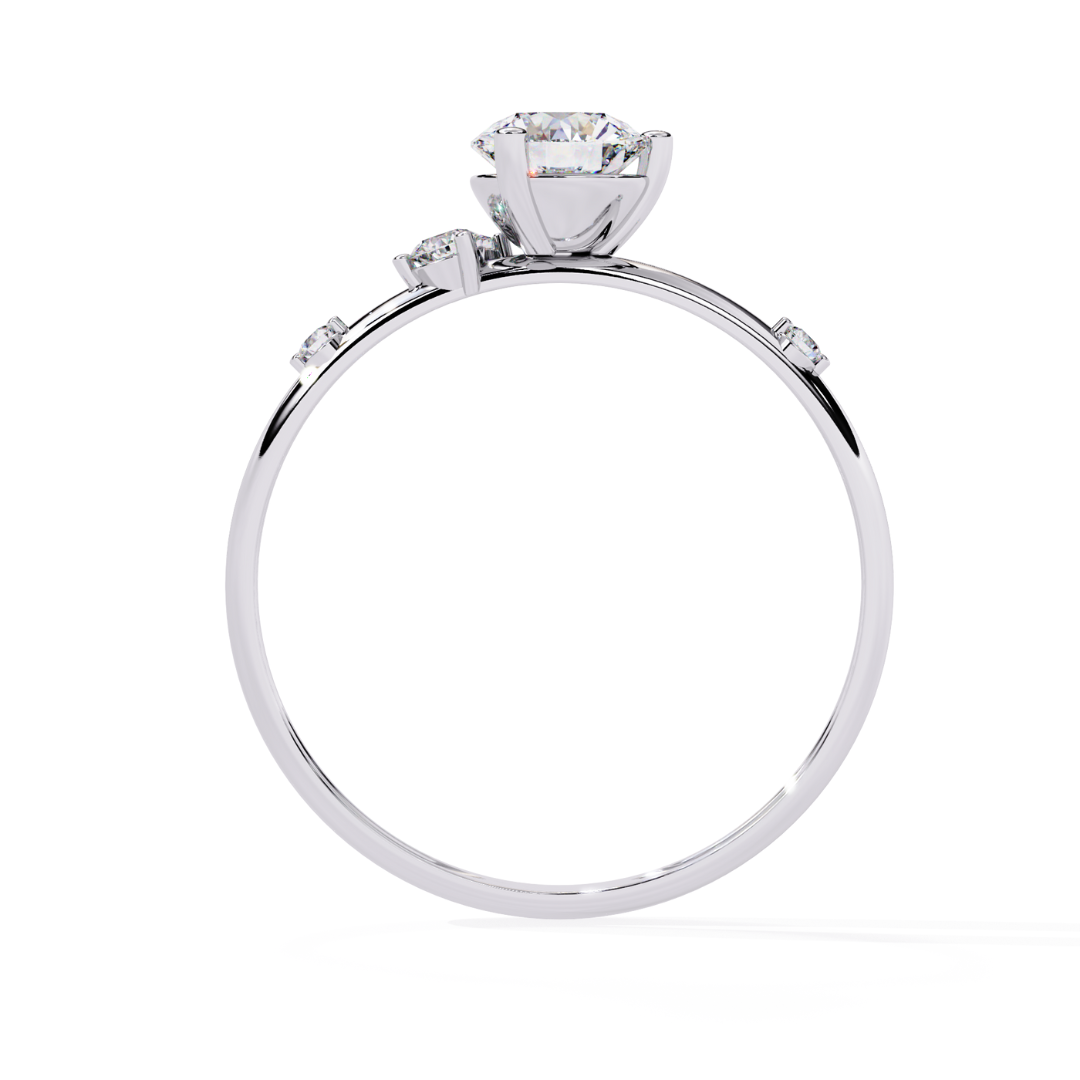 Classic Solitaire Sparkle Ring (925 Sterling Silver base)