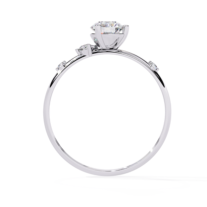 Classic Solitaire Sparkle Ring (925 Sterling Silver base)