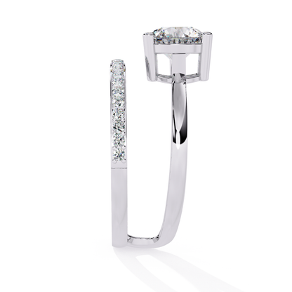 Crossover Sparkle Ring (925 Sterling Silver base)