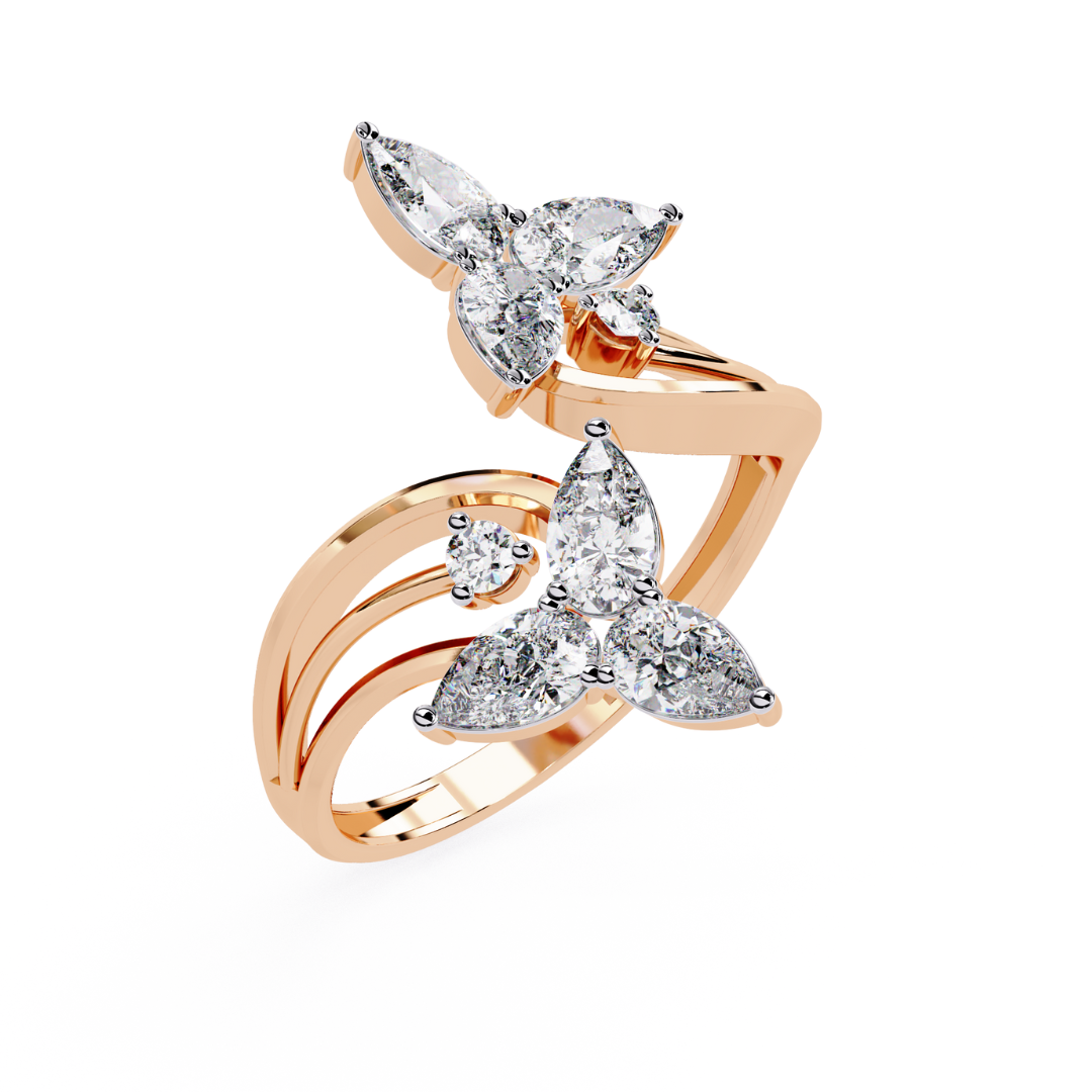 Blossom Twirl Ring (925 Sterling Silver base)