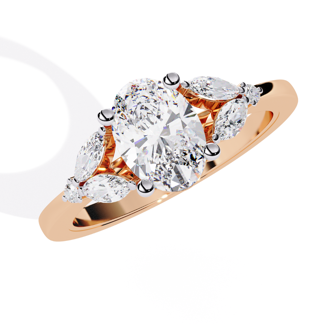 Luxe Oval Bloom Ring (925 Sterling Silver base)