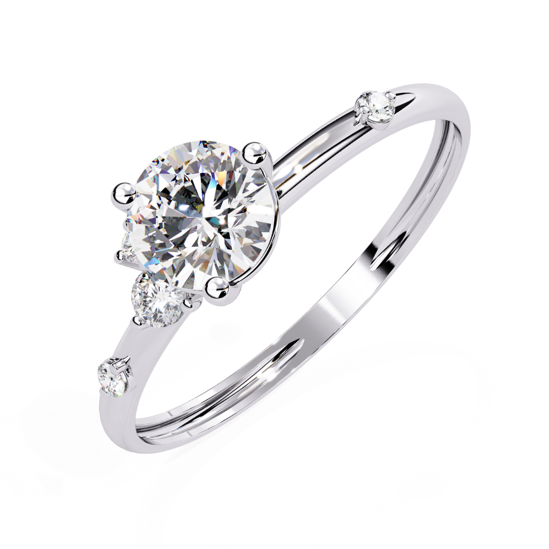 Classic Solitaire Sparkle Ring (925 Sterling Silver base)