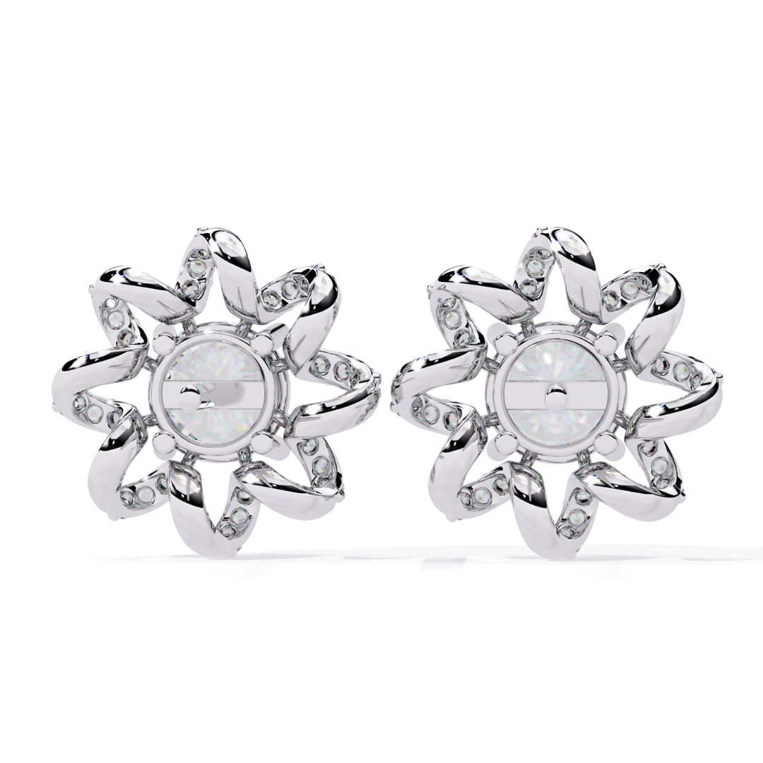 Eclipse Flower Studs (925 Sterling Silver base)