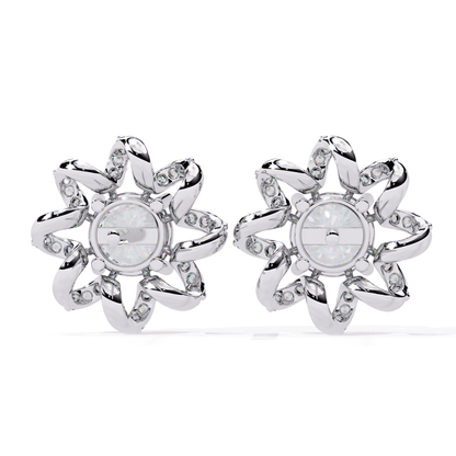 Eclipse Flower Studs (925 Sterling Silver base)