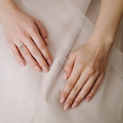 Blossom Twirl Ring (925 Sterling Silver base)
