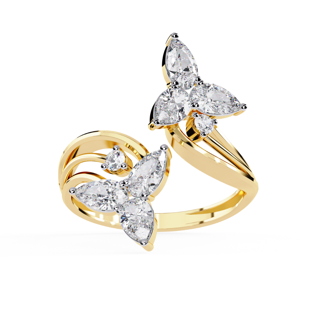 Blossom Twirl Ring (925 Sterling Silver base)