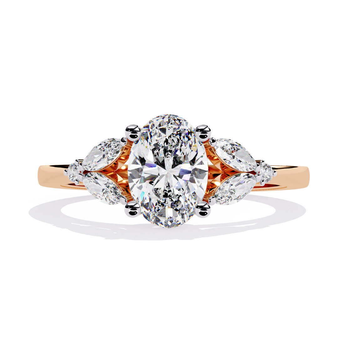 Luxe Oval Bloom Ring (925 Sterling Silver base)