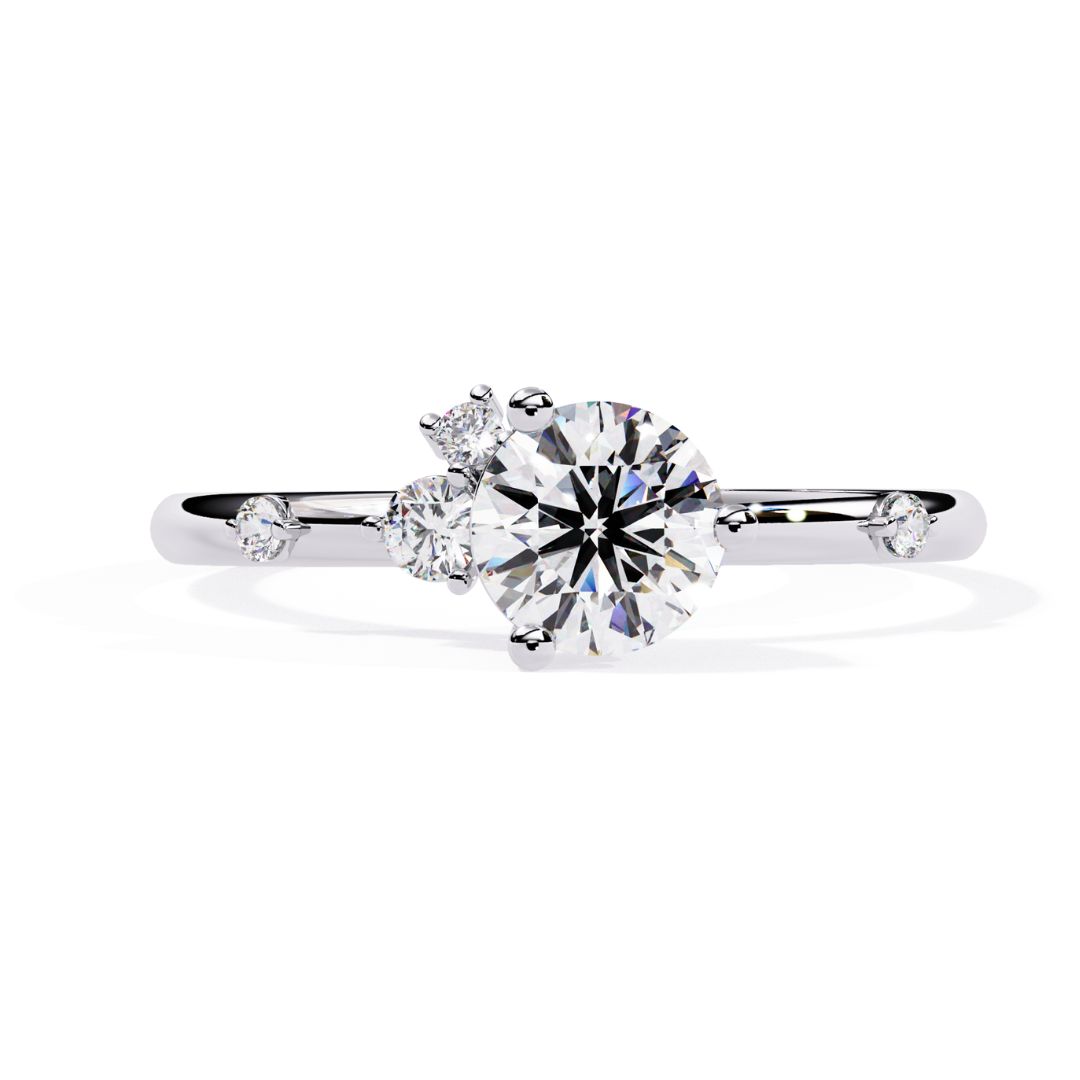 Classic Solitaire Sparkle Ring (925 Sterling Silver base)