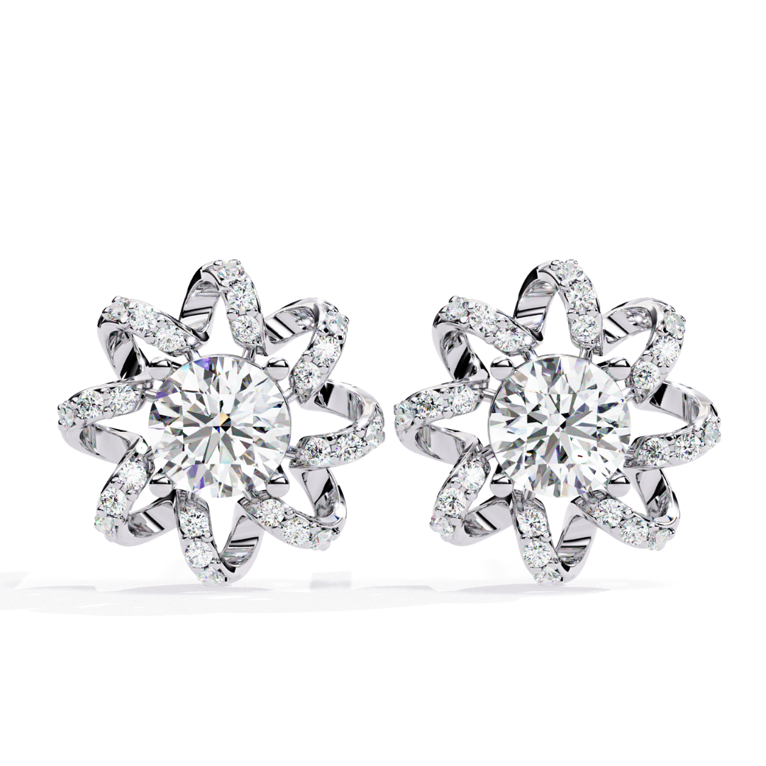 Eclipse Flower Studs (925 Sterling Silver base)