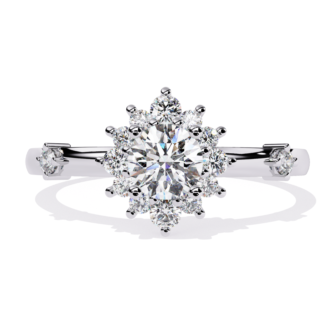 Crystal Daisy Ring (925 Sterling Silver base)