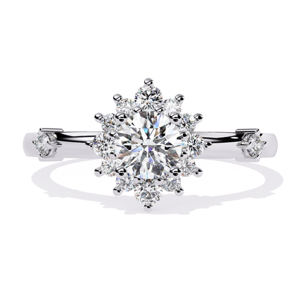 Crystal Daisy Ring (925 Sterling Silver base)