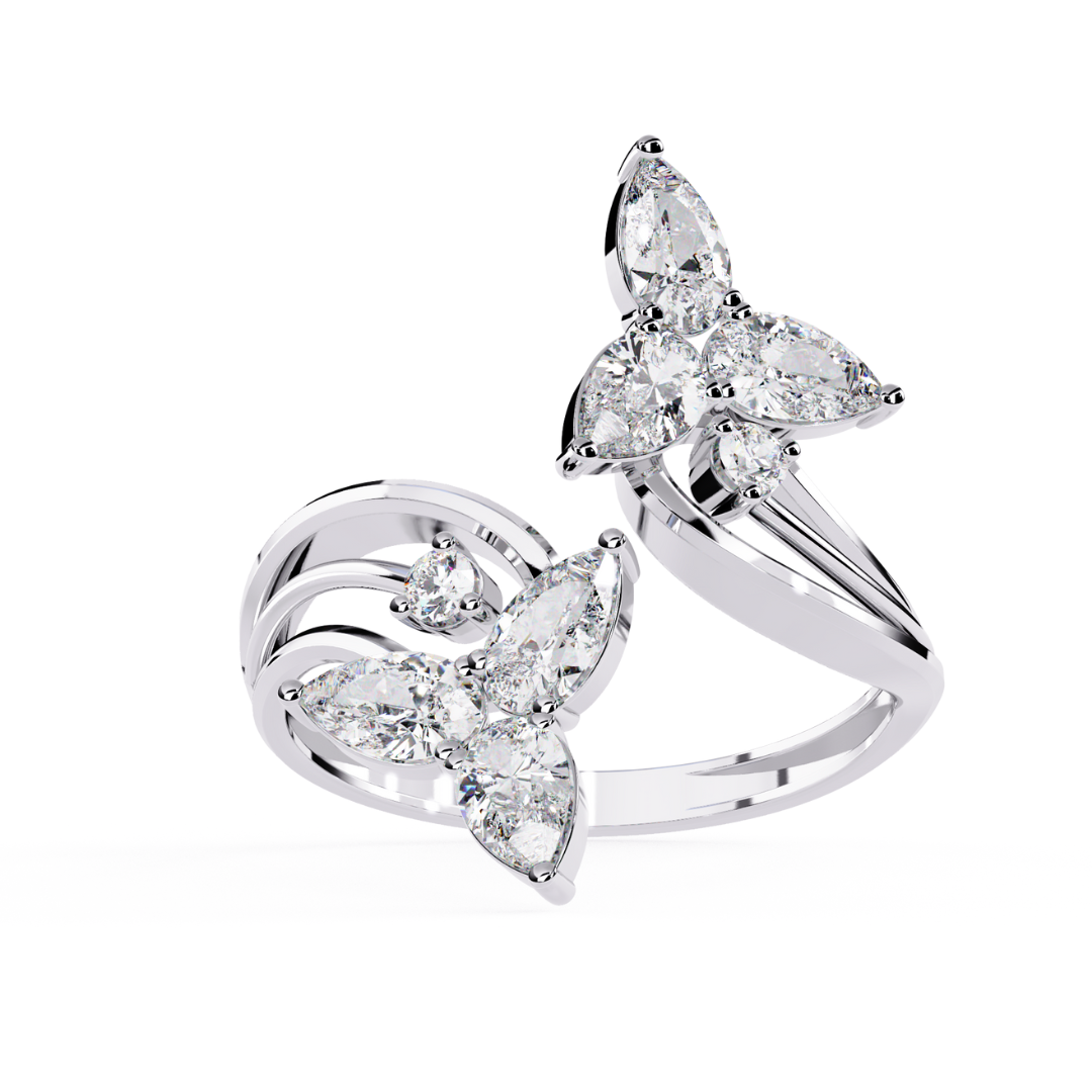 Blossom Twirl Ring (925 Sterling Silver base)