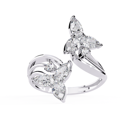 Blossom Twirl Ring (925 Sterling Silver base)