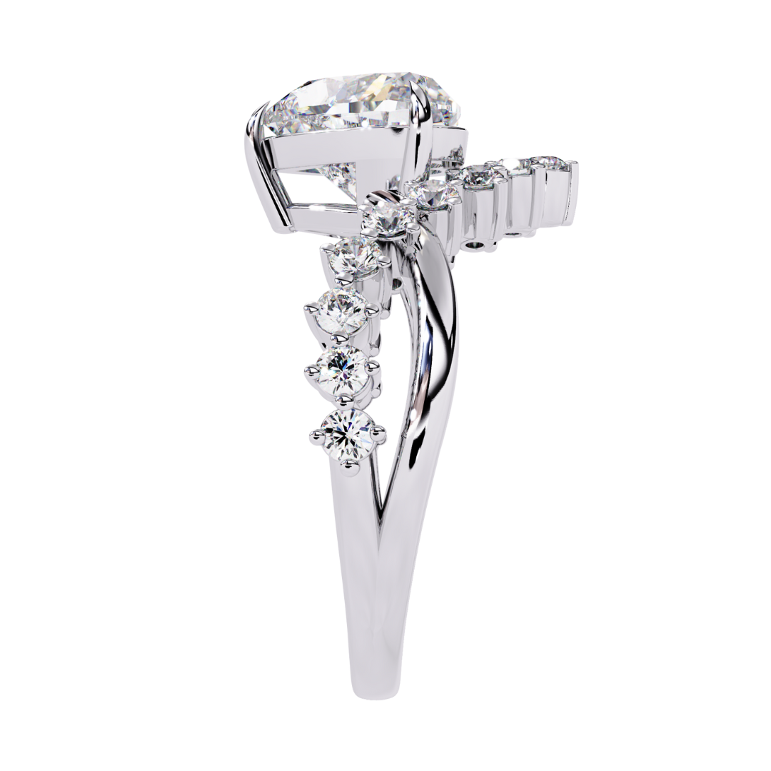 Crown Heart Sparkle Ring (925 Sterling Silver base)
