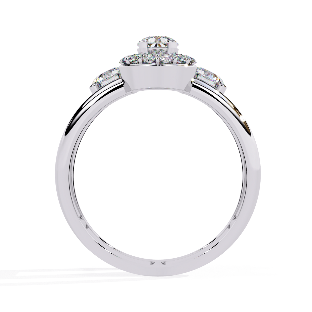 Pear Halo Sparkle Ring (925 Sterling Silver base)