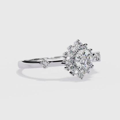 Crystal Daisy Ring (925 Sterling Silver base)