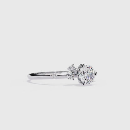 Classic Solitaire Sparkle Ring (925 Sterling Silver base)